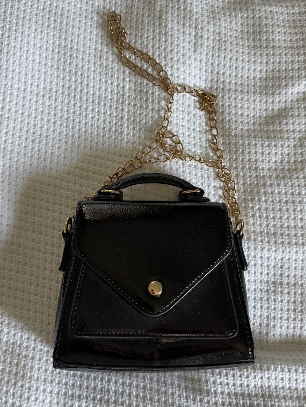 Black Patent Leather Style Mini Bag